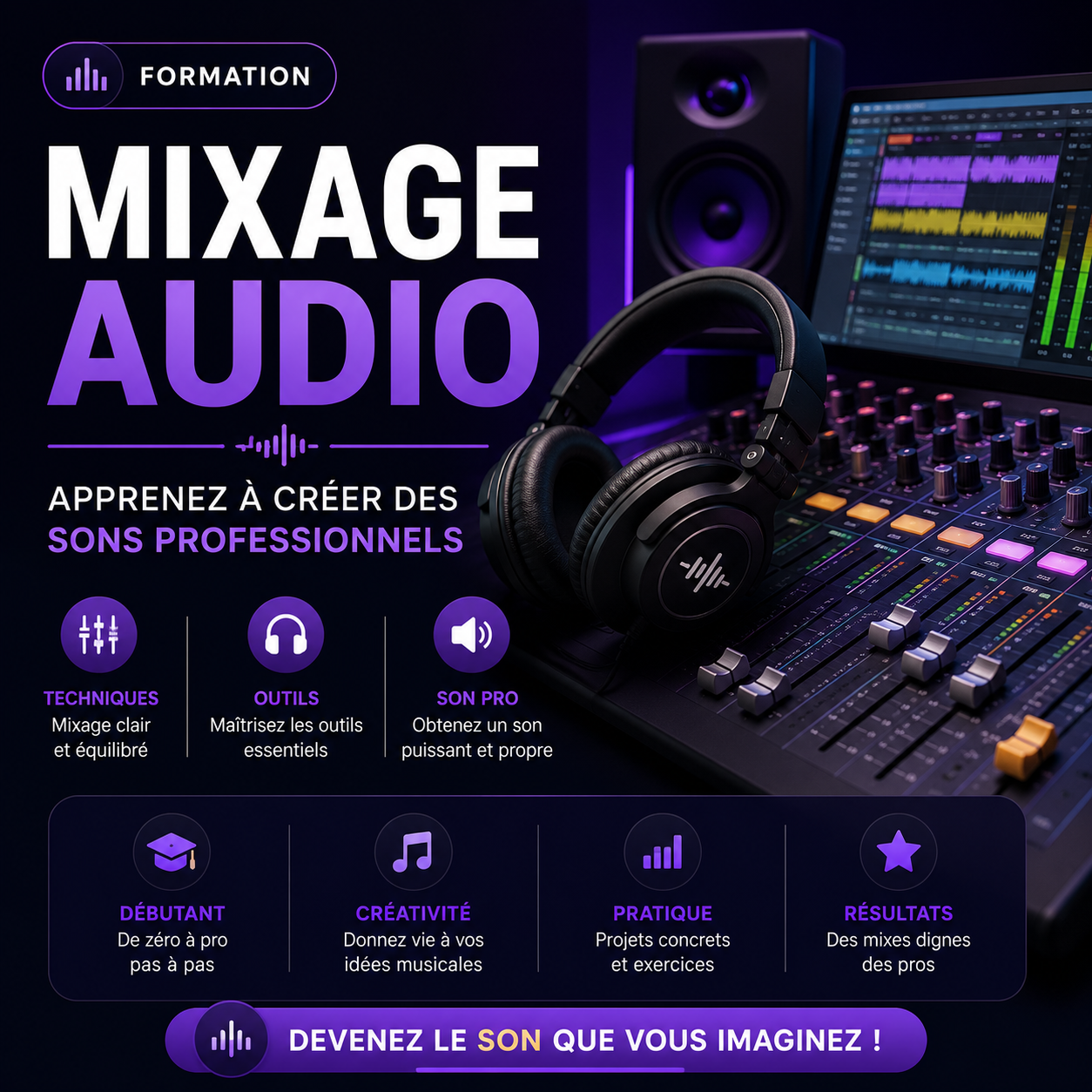 Formation Mixage Audio : Apprenez à créer des sons professionnels