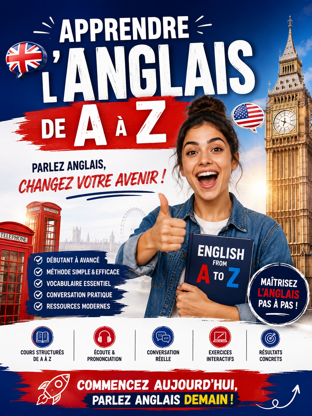 Apprendre l'anglais de A a Z