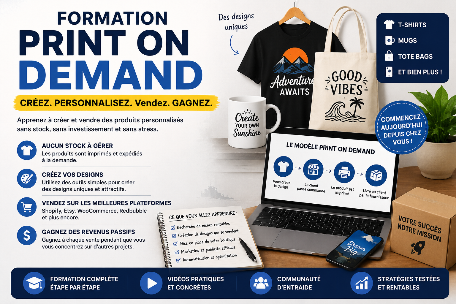 Formation Print on Demand – Lancez votre business en ligne sans stock